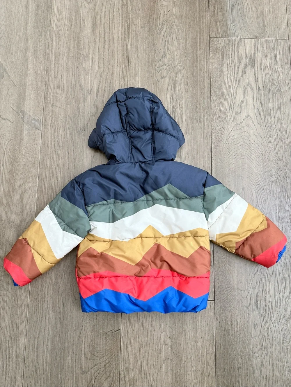 Old Navy Toddler Boy Fleece Lined Hooded Puffer Water Resistant Multi-color 4T